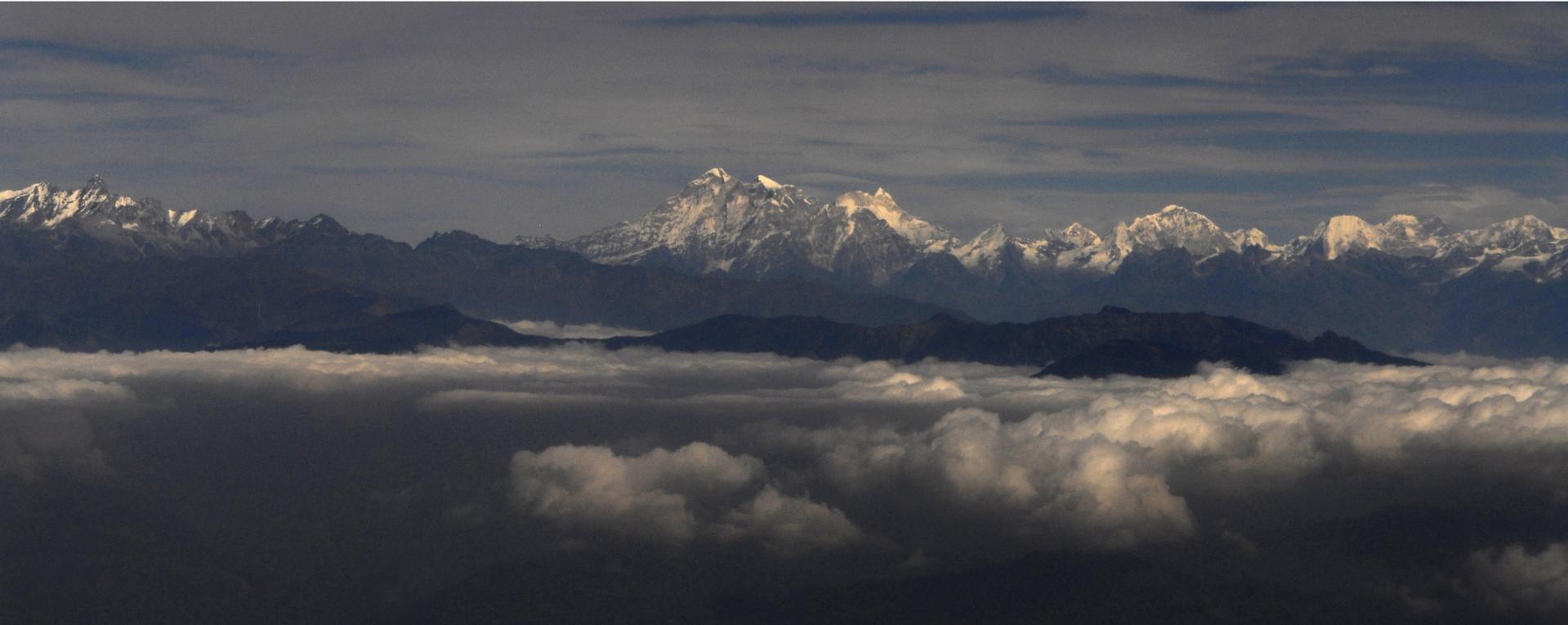 La chaine himalayenne vue d'avion